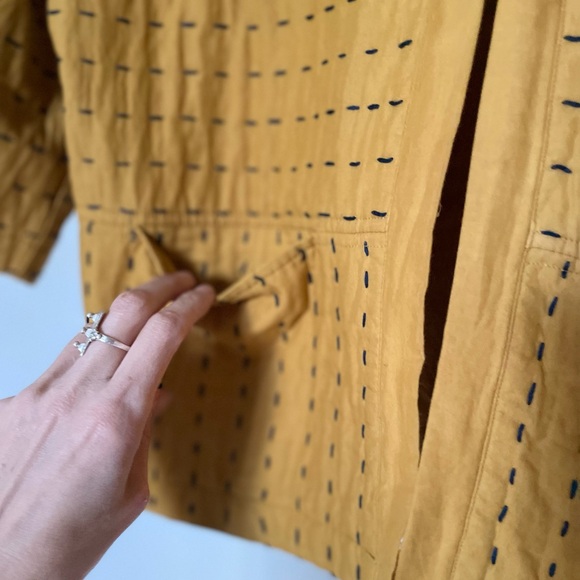 Mustard Yellow Quilted Women's 3/4 length Jacket - Picture 7 of 7